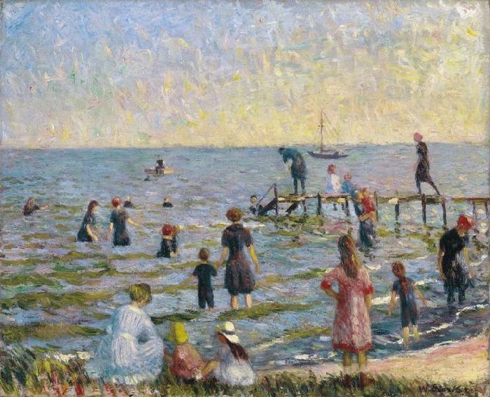 William Glackens Bathing at Bellport Long Island oil painting image